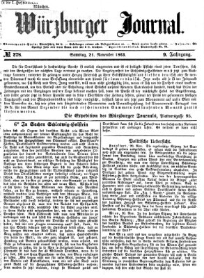 Würzburger Journal Samstag 21. November 1863