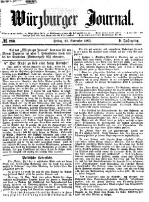 Würzburger Journal Freitag 27. November 1863