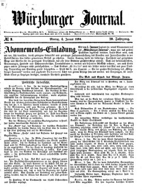 Würzburger Journal Montag 4. Januar 1864