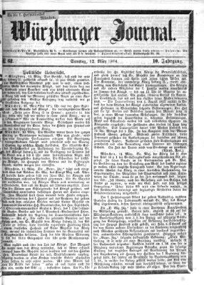 Würzburger Journal Samstag 12. März 1864