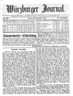 Würzburger Journal Freitag 30. September 1864