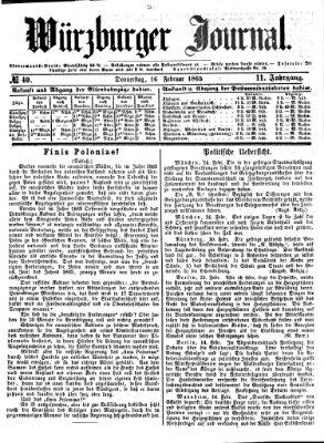 Würzburger Journal Donnerstag 16. Februar 1865