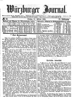 Würzburger Journal Dienstag 21. Februar 1865