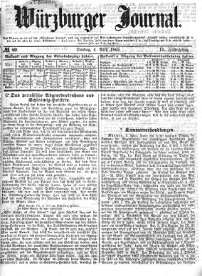 Würzburger Journal Dienstag 4. April 1865