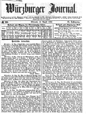 Würzburger Journal Mittwoch 16. August 1865
