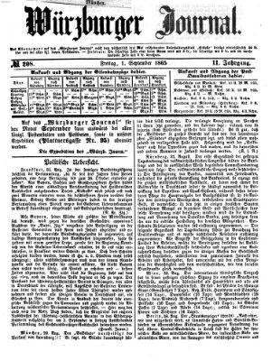 Würzburger Journal Freitag 1. September 1865