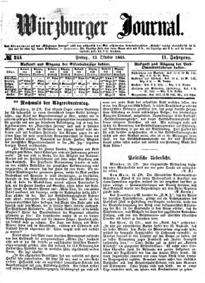 Würzburger Journal Freitag 13. Oktober 1865