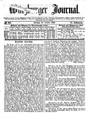 Würzburger Journal Samstag 28. Oktober 1865