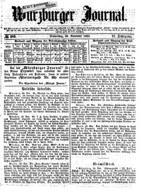 Würzburger Journal Donnerstag 30. November 1865