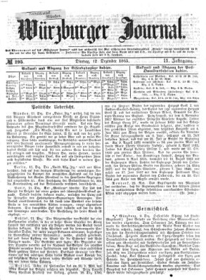 Würzburger Journal Dienstag 12. Dezember 1865