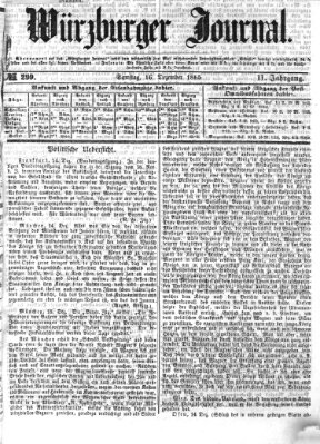Würzburger Journal Samstag 16. Dezember 1865