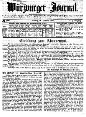 Würzburger Journal Dienstag 26. Dezember 1865