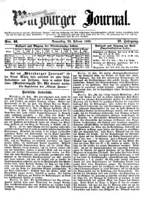 Würzburger Journal Donnerstag 22. Februar 1866