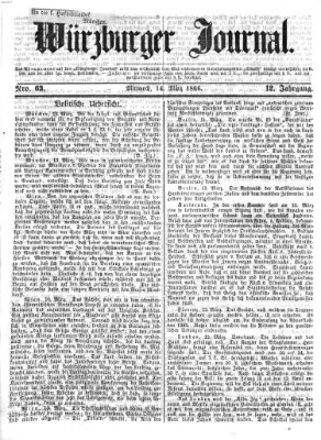 Würzburger Journal Mittwoch 14. März 1866