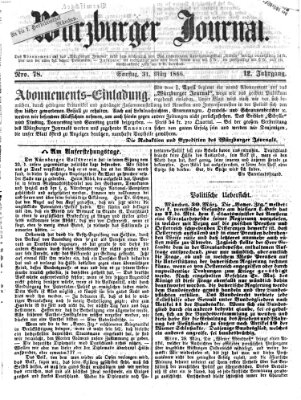 Würzburger Journal Samstag 31. März 1866