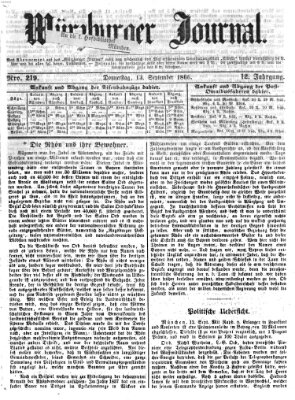 Würzburger Journal Donnerstag 13. September 1866