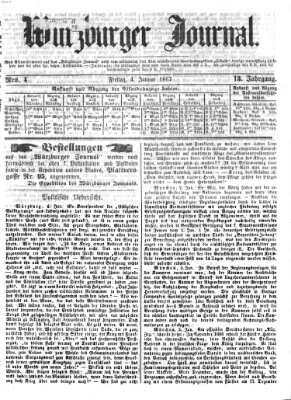 Würzburger Journal Freitag 4. Januar 1867