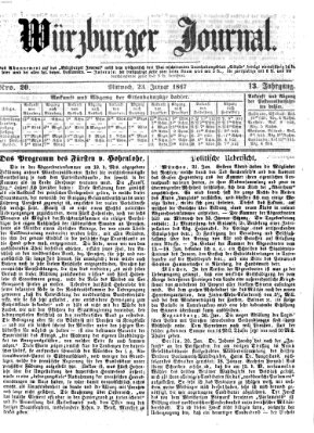 Würzburger Journal Mittwoch 23. Januar 1867