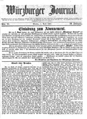 Würzburger Journal Montag 1. April 1867