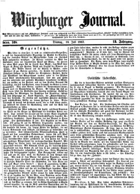 Würzburger Journal Dienstag 16. Juli 1867