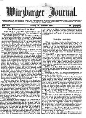 Würzburger Journal Dienstag 10. September 1867