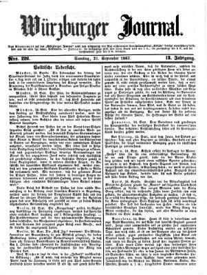 Würzburger Journal Samstag 21. September 1867