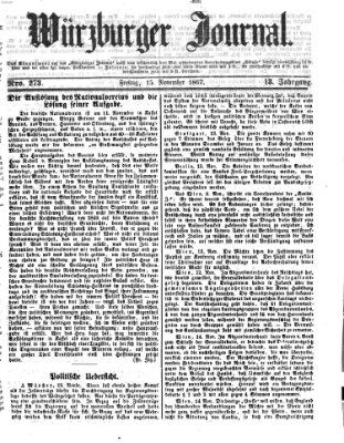 Würzburger Journal Freitag 15. November 1867