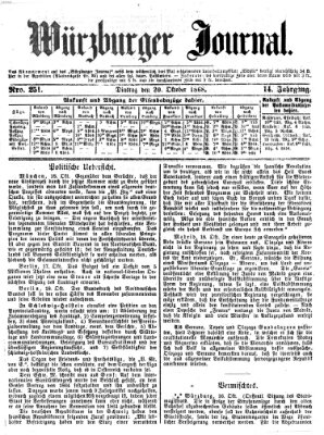 Würzburger Journal Dienstag 20. Oktober 1868