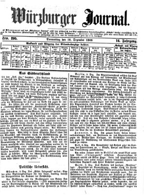 Würzburger Journal Donnerstag 10. Dezember 1868