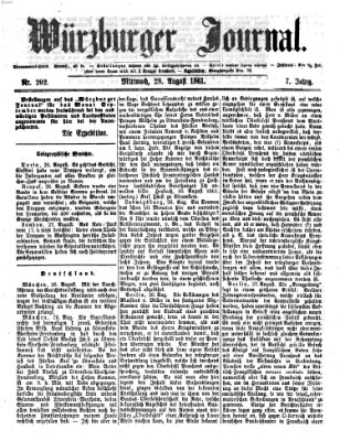 Würzburger Journal Mittwoch 28. August 1861