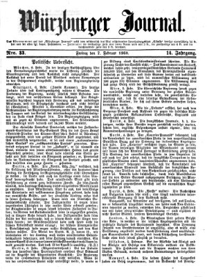 Würzburger Journal Freitag 7. Februar 1868