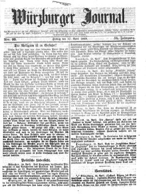 Würzburger Journal Freitag 17. April 1868