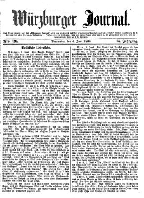 Würzburger Journal Donnerstag 4. Juni 1868