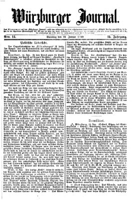 Würzburger Journal Samstag 16. Januar 1869
