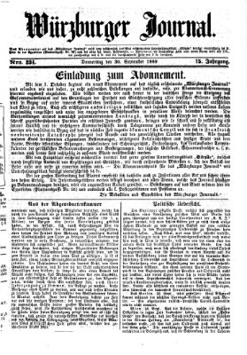Würzburger Journal Donnerstag 30. September 1869