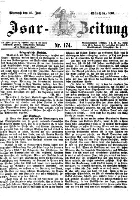 Isar-Zeitung (Bayerische Landbötin) Mittwoch 26. Juni 1861