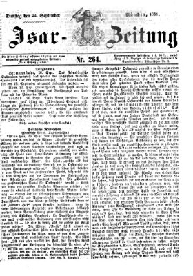 Isar-Zeitung (Bayerische Landbötin) Dienstag 24. September 1861