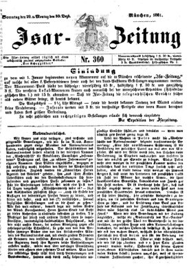 Isar-Zeitung (Bayerische Landbötin) Sonntag 29. Dezember 1861