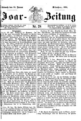 Isar-Zeitung (Bayerische Landbötin) Mittwoch 29. Januar 1862