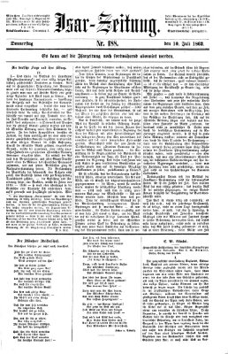 Isar-Zeitung (Bayerische Landbötin) Donnerstag 10. Juli 1862