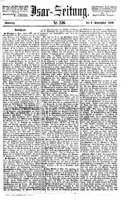 Isar-Zeitung (Bayerische Landbötin) Sonntag 6. September 1863