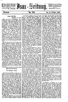 Isar-Zeitung (Bayerische Landbötin) Mittwoch 14. Oktober 1863