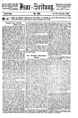 Isar-Zeitung (Bayerische Landbötin) Donnerstag 24. Dezember 1863