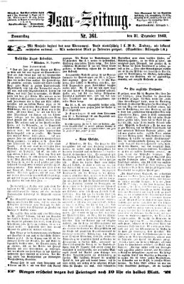 Isar-Zeitung (Bayerische Landbötin) Donnerstag 31. Dezember 1863