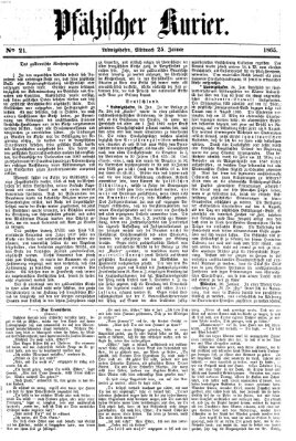 Pfälzischer Kurier Mittwoch 25. Januar 1865