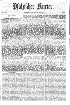 Pfälzischer Kurier Mittwoch 29. November 1865