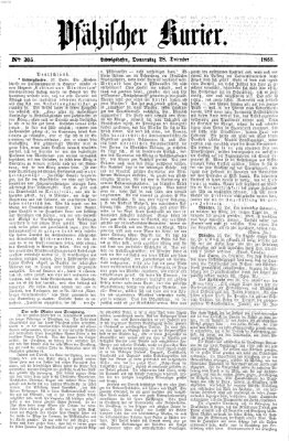 Pfälzischer Kurier Donnerstag 28. Dezember 1865