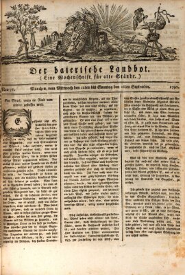 Der baierische Landbot Mittwoch 22. September 1790