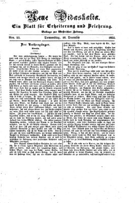 Westricher Zeitung Donnerstag 16. Dezember 1852
