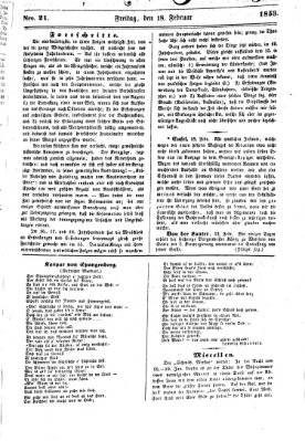Westricher Zeitung Freitag 18. Februar 1853